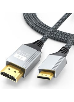 اشتري كابل HDMI صغير إلى HDMI بطول 6.5 قدم، كابل عالي السرعة لتوصيل الأجهزة مثل الكاميرات والشاشات وأجهزة التلفزيون وأجهزة العرض وأجهزة الكمبيوتر المحمولة - سلك محول متين وسهل الاستخدام في الامارات