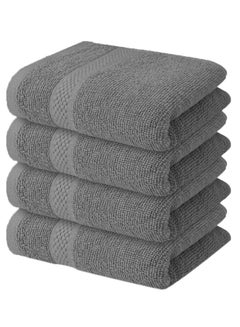 Buy Infinitee Xclusives Premium Grey Washcloths Set – Pack of 4, 33cm x 33cm 100% Cotton Wash Cloths for Your Body and Face Towels, Kitchen Dish Towels and Rags, Baby Washcloth in UAE