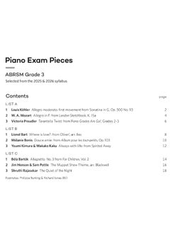 اشتري Piano Exam Pieces 2025 & 2026, ABRSM Grade 3: Selected from the 2025 & 2026 syllabus في الامارات