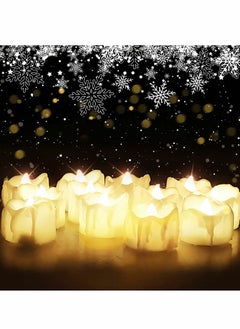 اشتري Tea Lights Candles, Flameless Flickering Auto Battery Operated, Auto-On 6 Hours and Off 18 Everyday, Batteries Included, Long-Lasting, Pack of 12 في الامارات