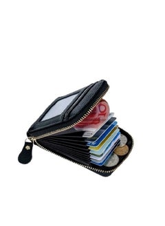 Buy Multifunctional Leather Credit Card Holder Black in Saudi Arabia