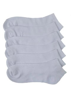 Buy 6 Pair Of Casual Ankle Socks White in Saudi Arabia