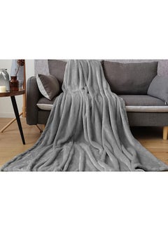 Buy Ultra Plush Blanket 150x200cm-grey in UAE