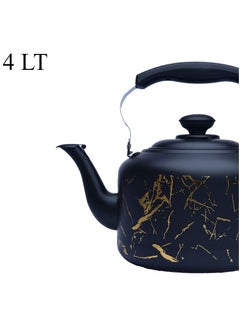 Buy Alpaca Elegant One-Piece Stainless Steel Teapot Golden/Black 4L in Saudi Arabia