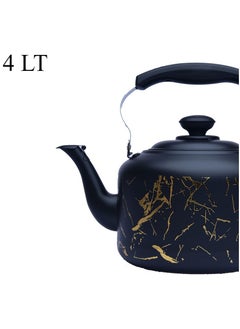 Buy Alpaca Elegant One-Piece Stainless Steel Teapot Golden/Black 4L in Saudi Arabia