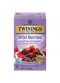 Buy Wild Berries Tea - Bright And Uplifting Naturally Caffeine-Free Herbal Tea Bags Individually Wrapped, 20 Count in UAE