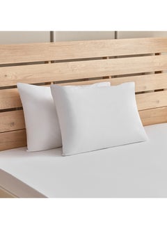 Buy Grande Affordables White Haven Geta 2-Piece Percale Cotton Pillow Cover Set 75 x 50 cm in Saudi Arabia