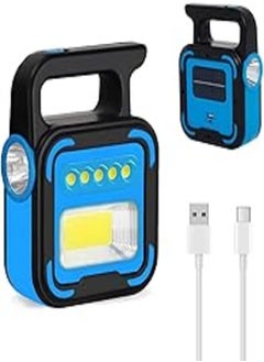 اشتري hanso Emergency Light Outdoor Solar 3-in-1 LED Floodlight: Searchlight, Flashlight, and USB Charger (Blue) في مصر