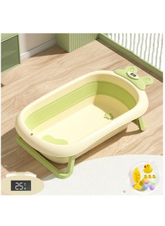 اشتري Folding Baby Bathtub, Soaking Skid Proof Collapsible Baby Bathtub Cartoon Safe for Travel for Newborn (Green) في الامارات