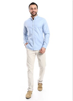 Buy Casual Heather Sky Blue Long Sleeves Shirt_Blue in Egypt