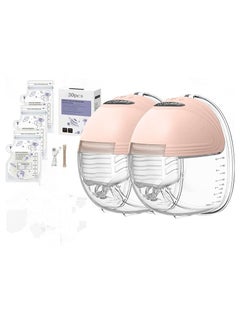 Buy Double Wearable Breast Pump Hands-Free Electric Low Noise All-in-One Portable Breast Pump+30pcs Milk Storage Bag in Saudi Arabia