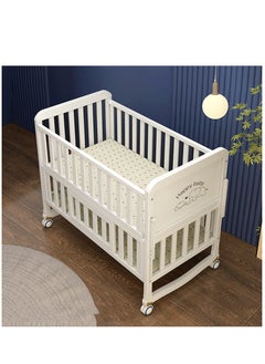 اشتري Baby Crib Solid Wood Crib Multifunctional Solid Wood Paint Free Crib Portable Easy To Assemble في الامارات