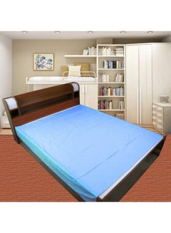 Buy Waterproof Plastic Mattress Protection Sheet For Baby And Adult Single Bed Size 6 Ft X 4.5 Ft Blue in Saudi Arabia