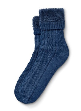 اشتري Men 1 Pair Knitted Slipper Socks, Navy في الامارات