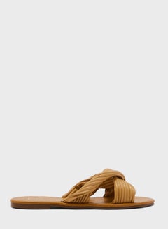 Buy Ribbed Twisted Flat Sandal in Saudi Arabia