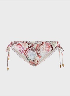 Buy Printed Side Tie Bikini Bottom in Saudi Arabia