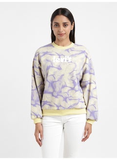 Buy Women's Abstract Yellow Crew Neck Sweatshirt in Egypt