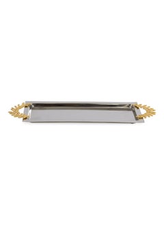 اشتري Royal Large Rectangular Tray, Silver & Gold - 42X17 Cm في الامارات