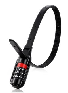 اشتري Bicycle Zip Tie Lock Multifunctional Adjustable Bicycle Lock 3-Digit Key/with Password for Bikes Luggage Skis Lockers and Doors في السعودية