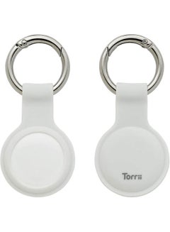 اشتري Bon Jelly Case Cover for AirTag Keychain Ring Holder - White في الامارات