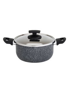 Buy Newflon Granit Cooking Pot With Steel Lid Size 20 cm in Saudi Arabia