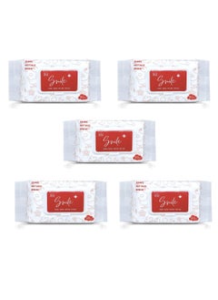 Buy Pure Rose Water Tissue 80's Wipes Pack of 5 in UAE