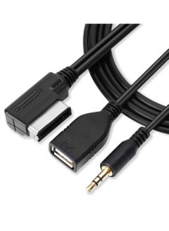 اشتري كابل AUX لواجهة الموسيقى MDI AMI MMI USB + شاحن لسيارة Audi A6L A8L Q7 A3 A4L A5 A1 كابل محول AUX لمقبس USB الصوتي مقاس 3.5 مم من Haofy كابل محول Scart HDMI إلى Scart في الامارات