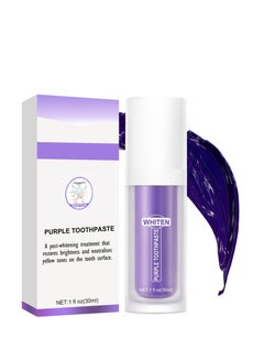 Buy Purple Toothpaste for Teeth Whitening, Remove Stains, Teeth Whitening Booster, Improves Teeth Brightness and Reduce Yellowing, Color Corrector Toothpaste in UAE