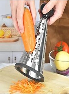 اشتري Cone Cheese Grater with plastic Handle - Stainless Steel Triple Function Wood Handle Parmesan Shaver Non-Slip Rubber Bottom Hand Held Multifunction Vegetables Cheese Grater مبشره مدور في مصر