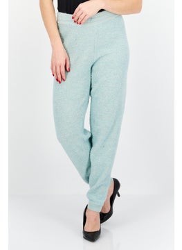 اشتري Women Regular Fit High Rise Wide Leg Trouser, Mint Green في الامارات