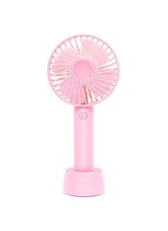 اشتري Mini Handheld Fan Portable Rechargeable Battery Operated Cooling Desktop with Base 3 Modes for Home Office Travel Outdoor (Pink) في الامارات