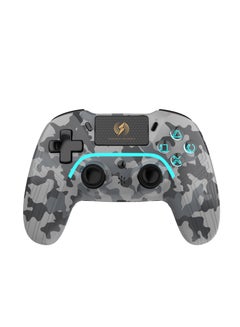 Buy Grey Camo Wireless Controller Compatible with PS4/PS4 Pro/PS4 Slim/PC/iOS 13.4/Android 10, Gaming Controller with Touchpad, Motion Sensor, Speaker, Headphone Jack, LED and Back Button in UAE