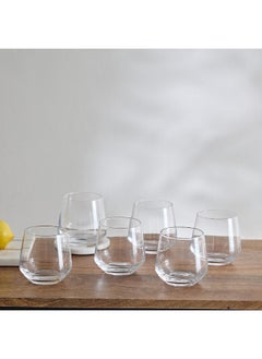 Buy Aqua 6-Piece Crystal DOF Glass Set 380 ml in Saudi Arabia