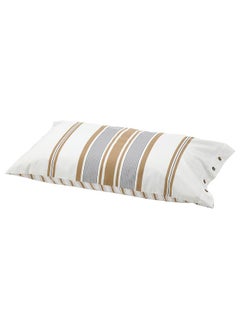 Buy Pillowcase White And Brown And Striped 50X80 Cm in Saudi Arabia