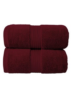 Buy 2-Piece 100% Combed Cotton 550 GSM Quick Dry Highly Absorbent Thick Bathroom Soft Hotel Quality for Bath and Spa Towels Bath Sheet Set 90x180cm in Saudi Arabia