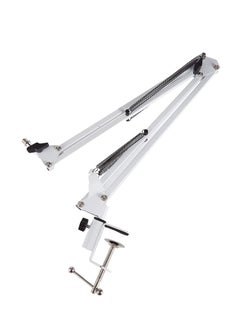 Buy Microphone Stand Broadcast Studio Mic Suspension Boom Scissor Arm Stand (White) in UAE