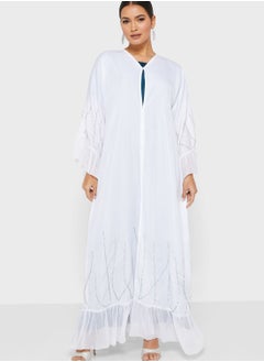 Buy Ruffle Sleeve Embellished Abaya in UAE