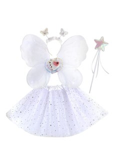 Buy Girls Fairy Costume Set Princess Tutu Skirt Fairy Magic Butterfly Wings Dress Up Fantasy Costume Play with Butterfly Wings, Magic Wand and Headband Set for 3-8 Years Girls in UAE