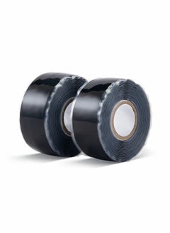 Buy Seal Self Fusing Silicone Tape - 2 Rolls 25 mm Wide and 3 m Long Weatherproof Self Fusing Silicone Sealing Tape for Emergency Pipeline Repair/Cable Bandage/Tool Fixing (Black) in Saudi Arabia