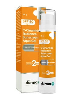 Buy The Derma Co C-Cinamide Sunscreen SPF 50 Aqua Gel, with Vitamin C & Niacinamide, PA++++, Lightweight, No White Cast for Sun Protection & Glowing Skin - 50gm in UAE