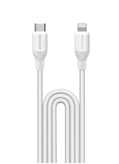 Buy Momax Flow USB-C to Lightning 1.2m Silicone Cable, Fast Charging and Data Transfer, Apple MFi Certified, White in Saudi Arabia