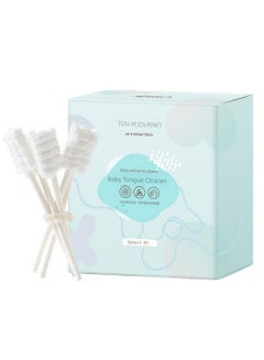 Buy Baby Tongue Cleaner 30pcs, Disposable Oral Cleaner with Paper Handle, Suitable for 0-3 Years Old Babies and Toddlers in UAE