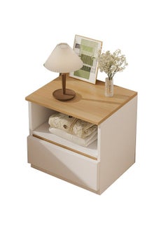 Buy Nightstand | Sharpdo Bedside Table Simple Modern Bedroom Nightstands Wooden Minimalist Multi-function Light Luxury Style Bedside Storage Small Cabinet 41x30x32 Cm - Beige in Saudi Arabia