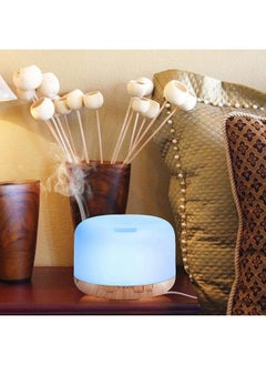 اشتري 500ml Essential Oil Diffuser, Silent Round Aromatherapy Humidifier, Anti-dry Burning Design, Suitable For Hotel/study/bedroom في السعودية