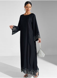 Buy Embellished Trim Abaya With Sheila in Saudi Arabia