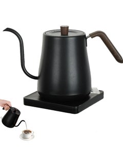 اشتري Electric Gooseneck Kettle-304 Stainless Steel Coffee And Tea Pot,With Temperature Control And Automatic Power-Off,Quick Heating (BLack) في السعودية