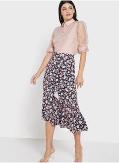 Buy Ruffled End Printed Skirt in Saudi Arabia