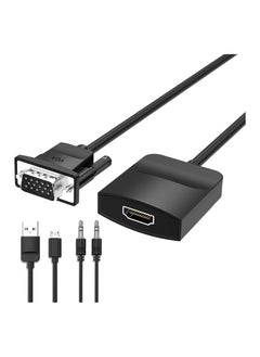 اشتري VGA to HDMI Adapter with Audio, 1.5FT - 1080P VGA to HDMI Converter Cable for PC, Desktop, Laptop, Monitor, and HDTV Connection. في السعودية