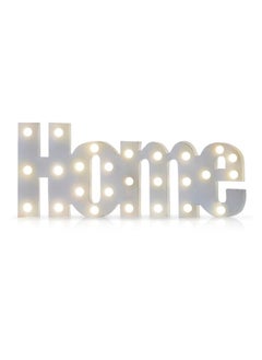 Buy HOME Sign Metal LED Light White 59x23cm in UAE