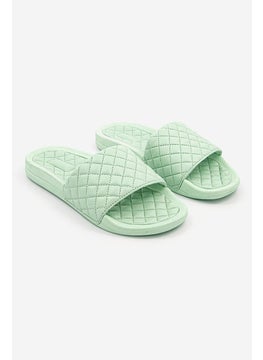 Buy Women Lusso Slip-On Textured Slide, Peppermint in Saudi Arabia